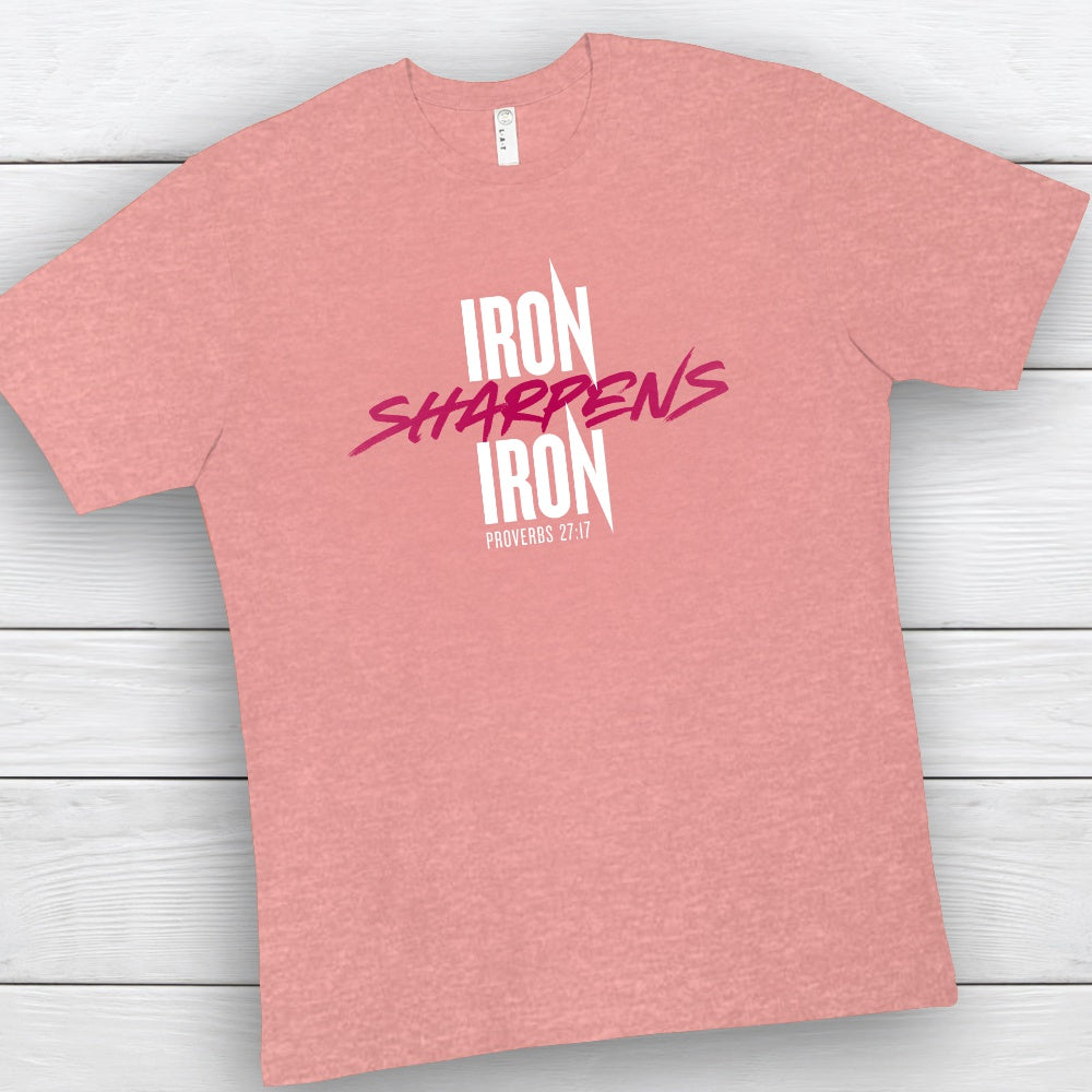Iron Sharpens Iron Christian T-shirt - S, Marveluos Mauve image