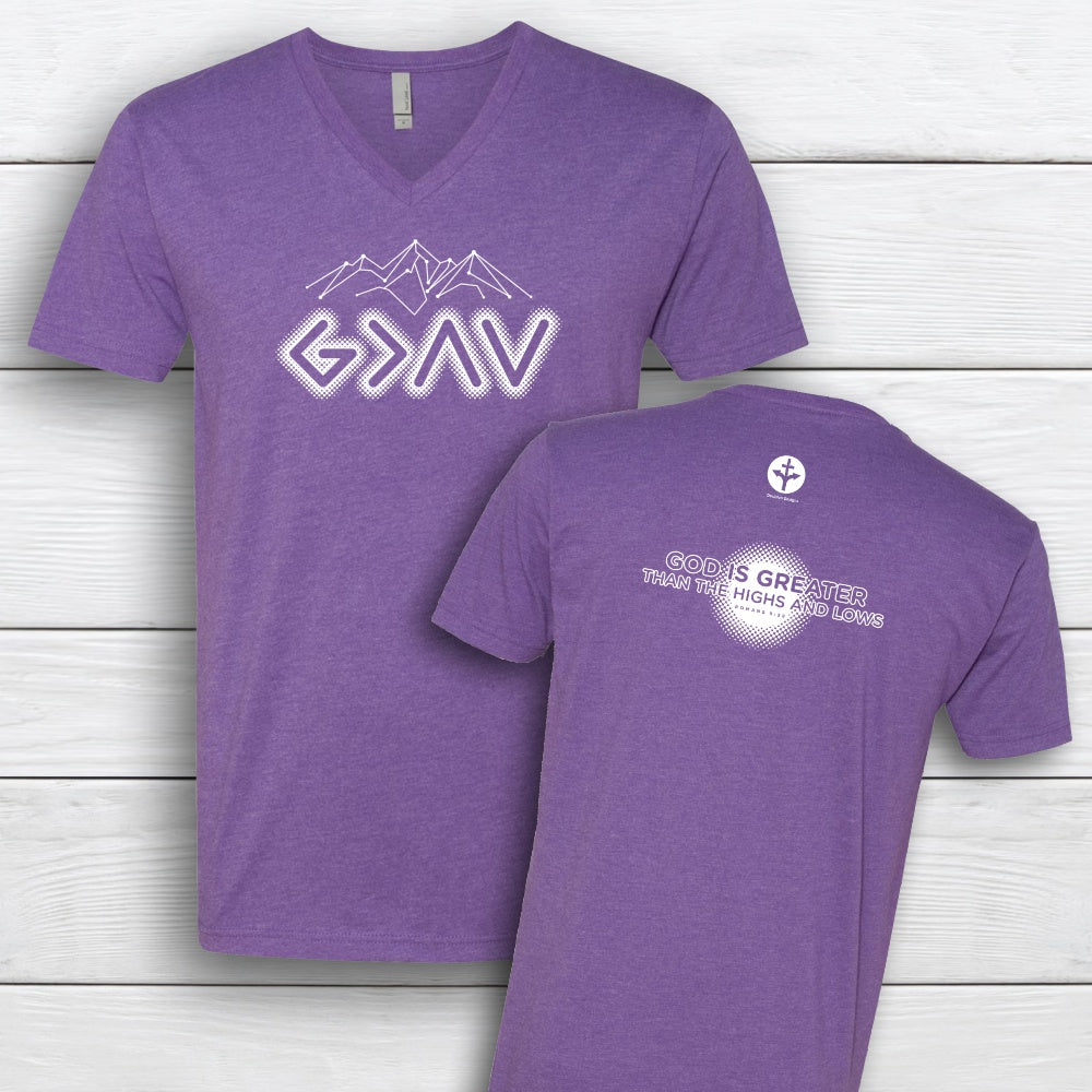 God is Greater than the Highs & Lows V-neck Tee image 0