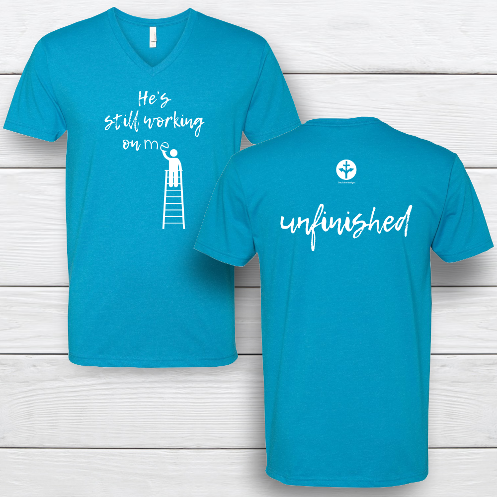 He's Still Working on Me V-neck - 2X, Turquoise image