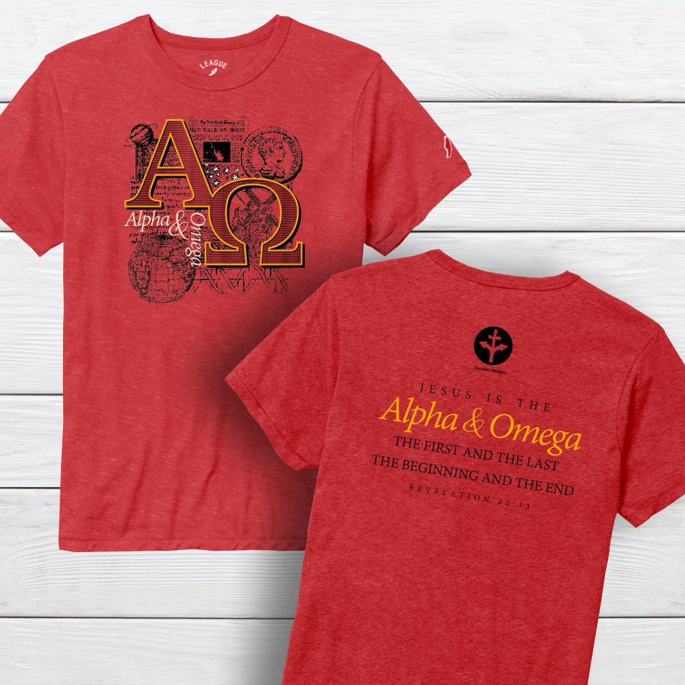 Alpha & Omega Unisex T-shirt - 2X, Heather True Red image